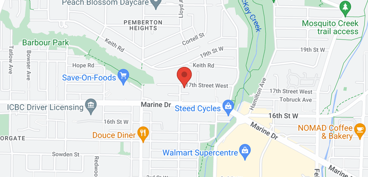 map of 307 1085 W 17TH STREET